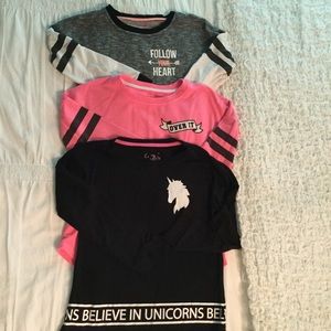EUC Bundle 3 Long Sleeved Tees Tweens SZ L (I-26)